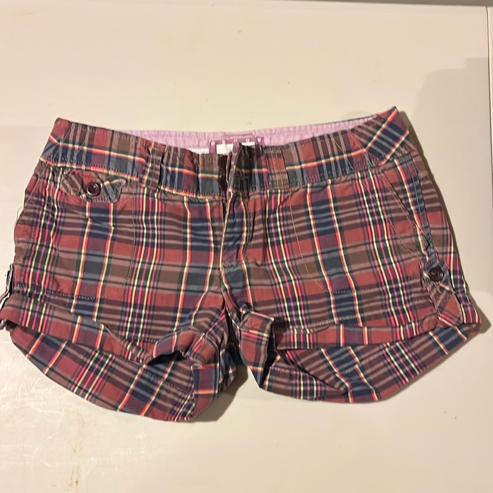 Pink plaid shorts